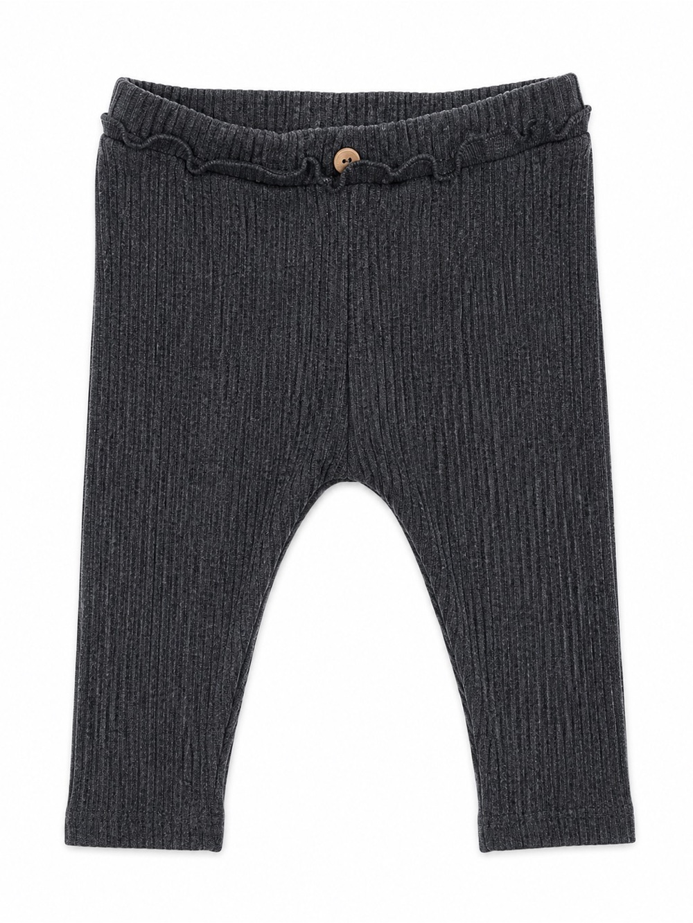Zara Gray Ribbed Knit Kids Leggings